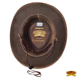 Hilason Crazy Horse Cow Leather Cowboy Hat Tan