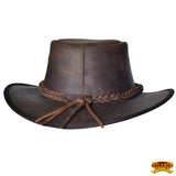 Hilason Premium Cowhide Leather Cowboy Hat Grey