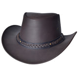 Medium Hilason Cowhide Leather Cowboy Hat Chocolate Brown - Uhorse
