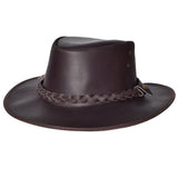 Large Cow Split 2-tone Leather Chocolate Brown Cowboy Hat Hilason - Uhorse