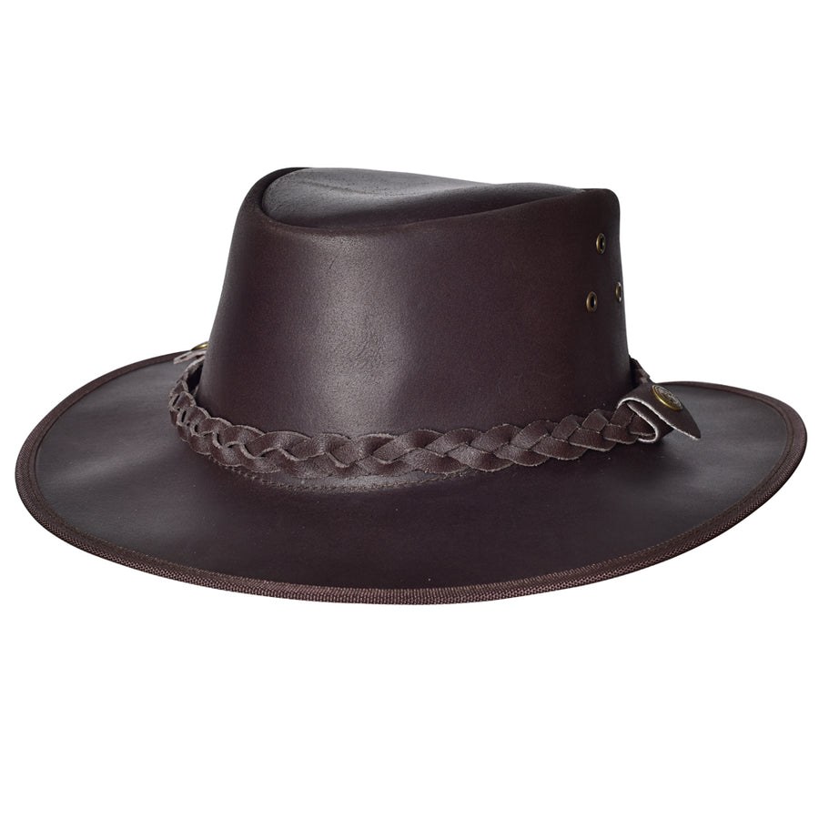 Small Cow Split 2-tone Leather Chocolate Brown Cowboy Hat Hilason - Uhorse