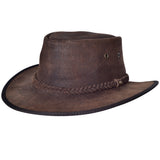X Large Crazy Horse Cow Suede Chocolate Brown Cowboy Hat Hilason - Uhorse