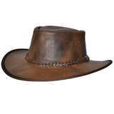 Medium Crushable Cow Leather Redish Brown Cowboy Hat Hilason - Uhorse