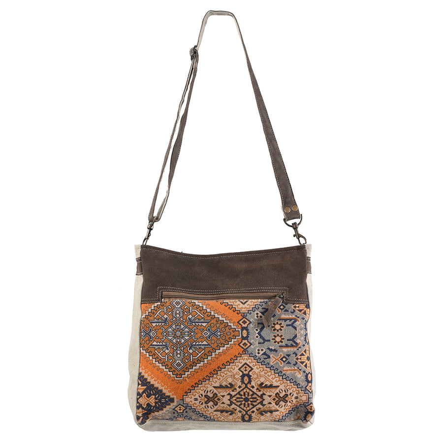 OHLAY Large Crossbody Upcycled Canvas Genuine Leather Women's Bag Western Handbag Purse | Womens Handbags Belt for Women Summer