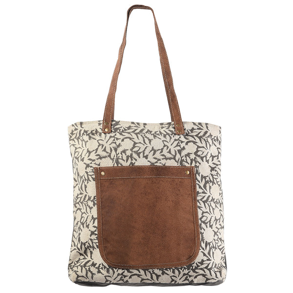 OHLAY KB305 TOTE Upcycled Canvas Genuine Leather women bag western by Hilason – Cowboy and equestrian accessories