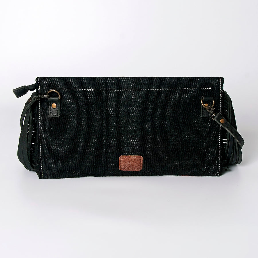 American Darling Western Crossbody Bag with Fringe | Hand Woven Saddle Blanket & Genuine Leather Purse | Small Shoulder Bag for Women