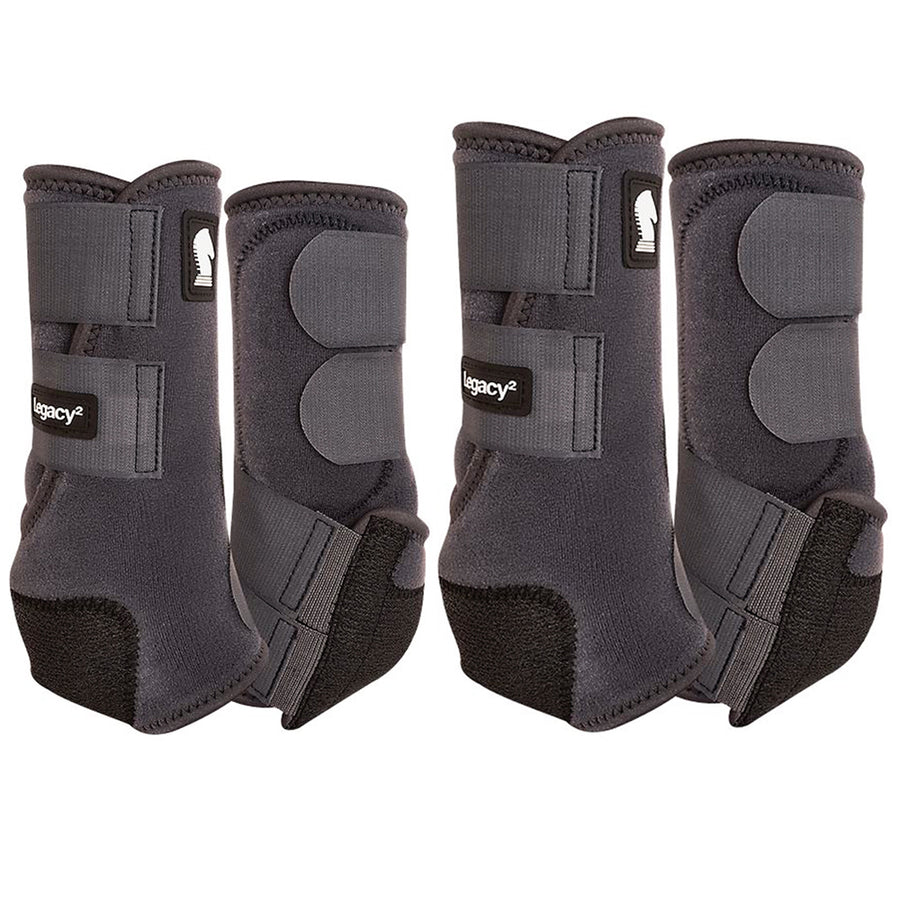 Classic Equine Legacy2 H. Front Hind Sports Boots 4pk Charcoal – by Hilason – Cowboy and equestrian accessories