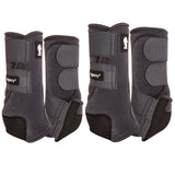 Medium Classic Equine Legacy2 H. Front Hind Sports Boots 4pk Charcoal by Hilason – Cowboy and equestrian accessories