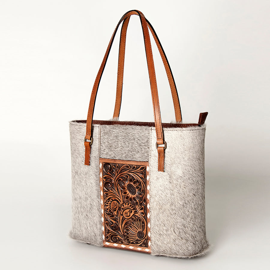 American Darling Hair-On Cowhide Tote Bag | Handcrafted Western Leather Bag - Hilason