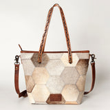 American Darling Tote Bag Hair-On Cowhide Genuine Vegetable Tanned Leather Handbag Spacious Travel Tote with YKK Zipper