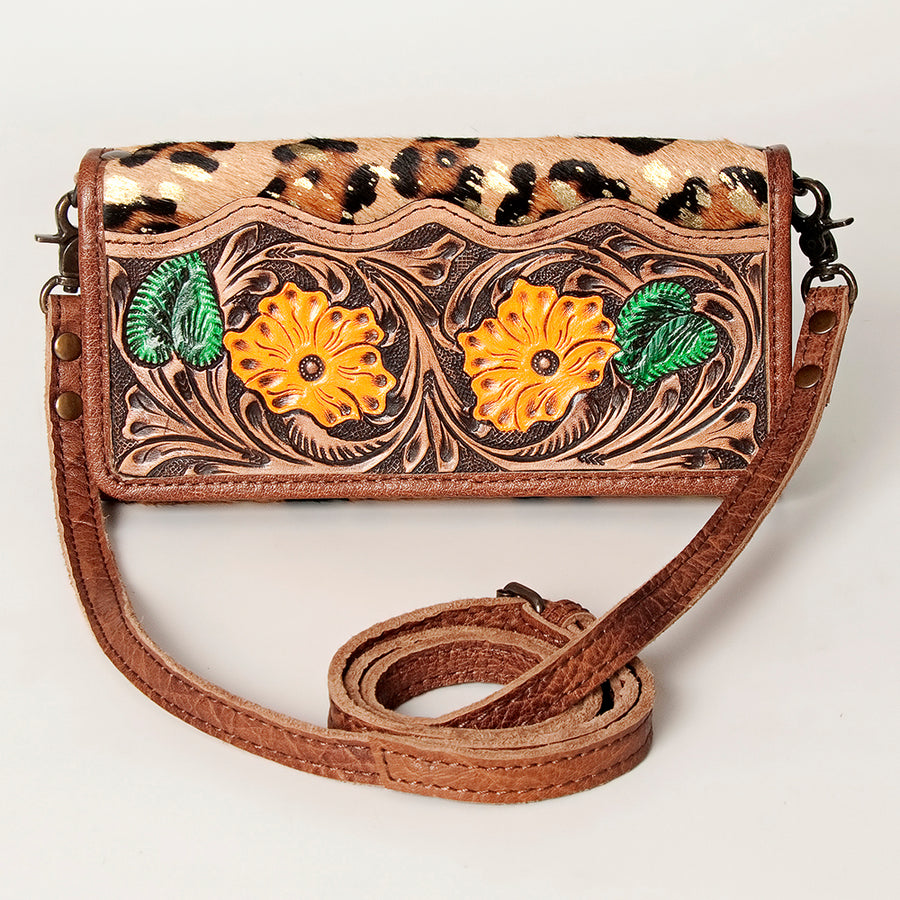 American Darling Western Wallet Bag Hair-On Cowhide Genuine Vegetable Tanned Leather Travel Clutch with YKK Zipper