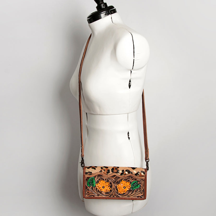American Darling Western Wallet Bag Hair-On Cowhide Genuine Vegetable Tanned Leather Travel Clutch with YKK Zipper