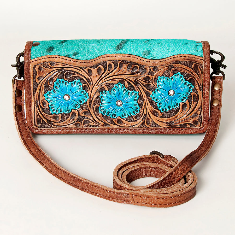 American Darling Western Wallet Bag Hair-On Cowhide Genuine Vegetable Tanned Leather Travel Clutch with YKK Zipper