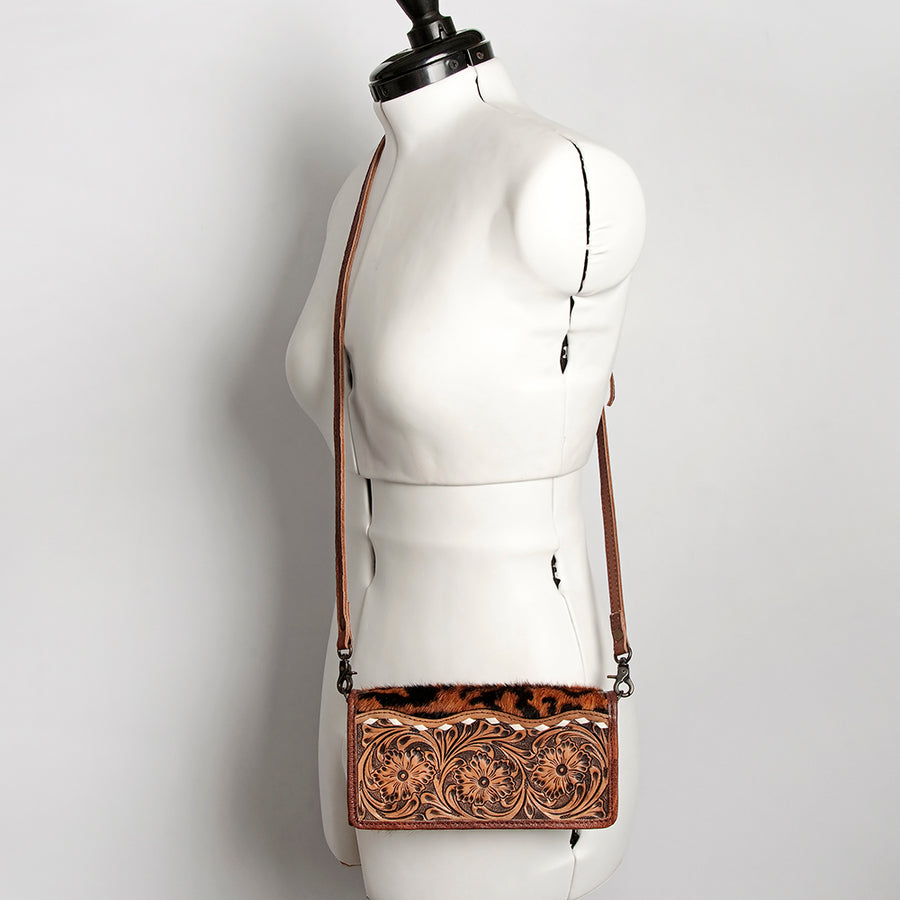 American Darling Western Wallet Bag Hair-On Cowhide Genuine Vegetable Tanned Leather Travel Clutch with YKK Zipper