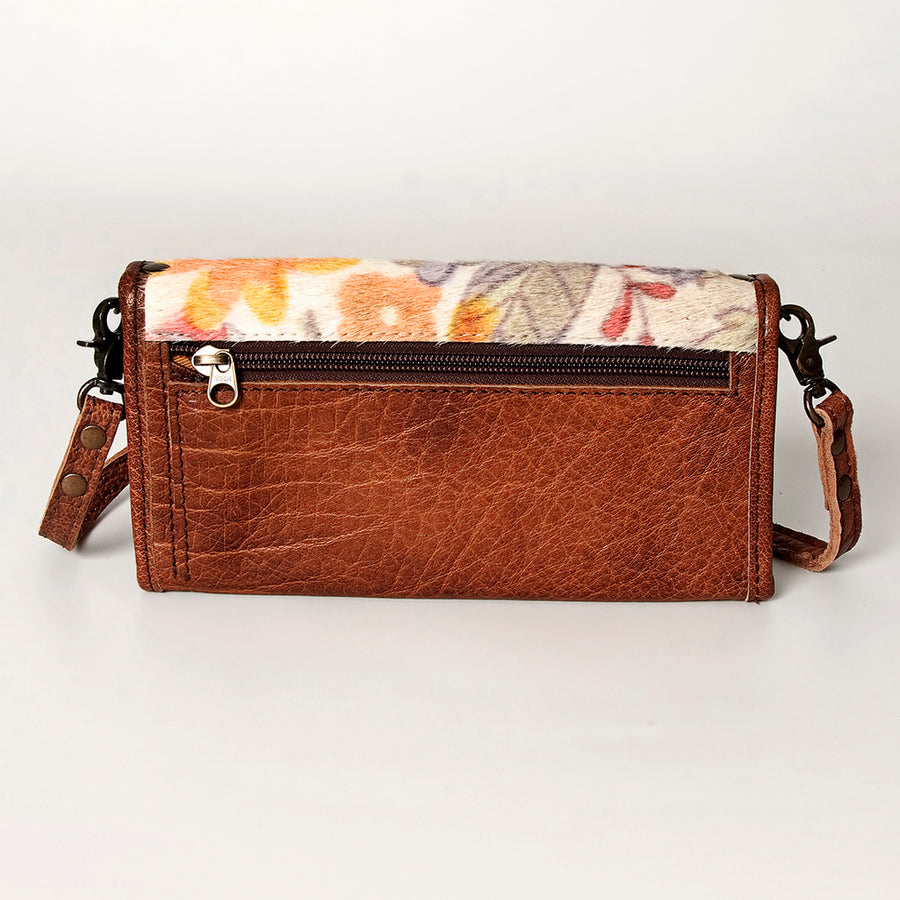 American Darling Western Wallet Bag Hair-On Cowhide Genuine Vegetable Tanned Leather Travel Clutch with YKK Zipper