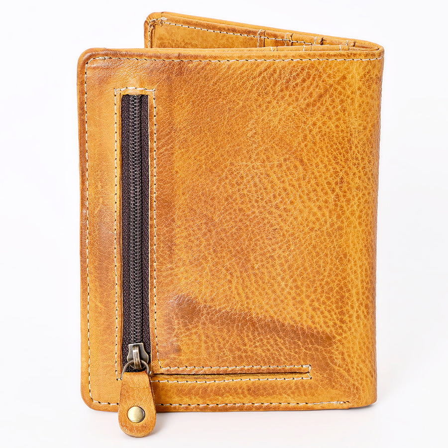 Never Mind Card-Holder Vintage Handmade Genuine Cowhide Leather Women Bag Western Handbag Purse