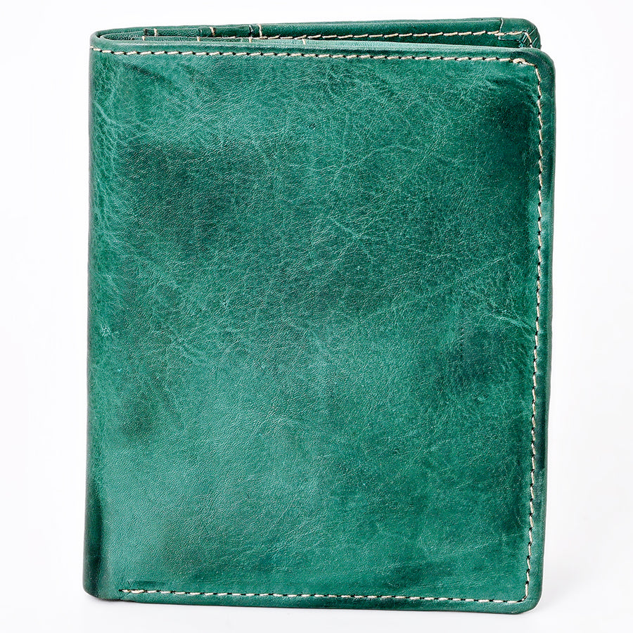 Never Mind Card-Holder Vintage Handmade Genuine Cowhide Leather Women Bag Western Handbag Purse