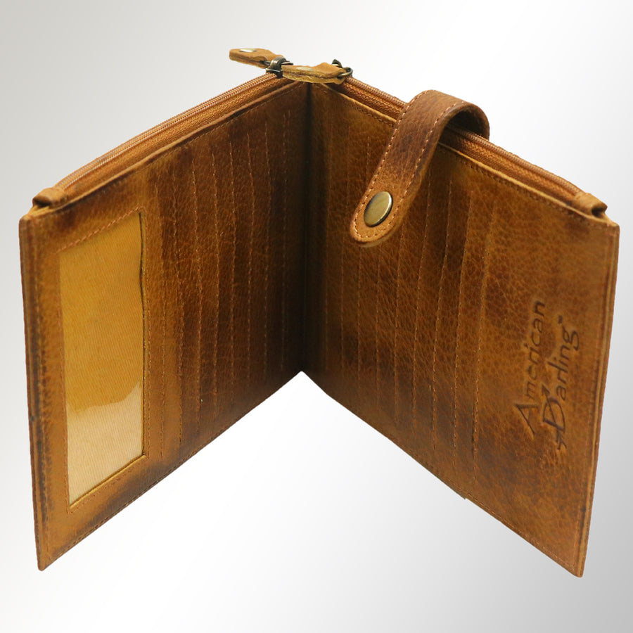 Never Mind Nmbgm129A Wallet Vintage Handmade Genuine Cowhide Leather Women Bag Western Handbag Purse