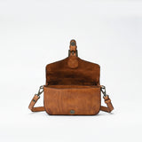 Spaghetti Western Swc201Tan Cross Body I Vintage Handmade Drum Dyed Genuine European Cowhide Leather Women Bag Western Handbag Purse