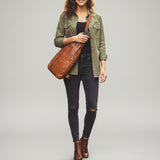 Spaghetti Western Swc202Blk Sling Vintage Handmade Drum Dyed Genuine European Cowhide Leather Women Bag Western Handbag Purse