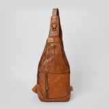 Spaghetti Western Swc202Blk Sling Vintage Handmade Drum Dyed Genuine European Cowhide Leather Women Bag Western Handbag Purse