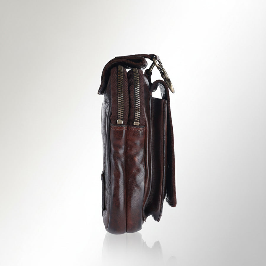 Spaghetti Western Swc203Brn Sling Vintage Handmade Drum Dyed Genuine European Cowhide Leather Women Bag Western Handbag Purse