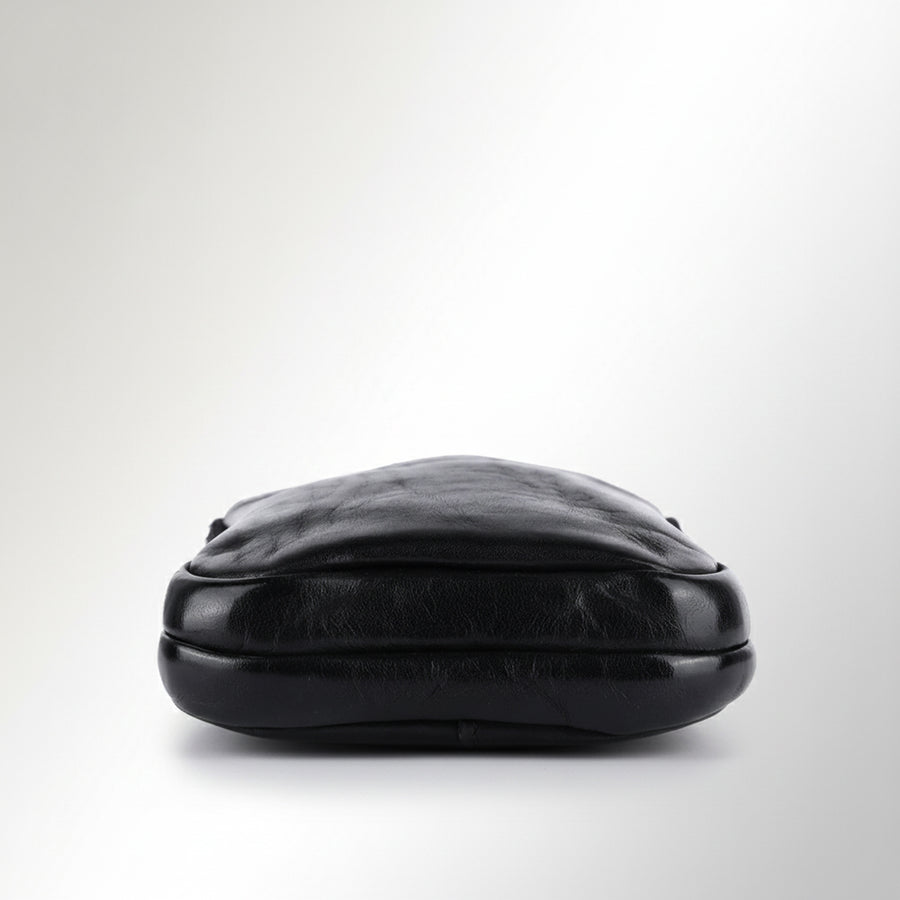 Spaghetti Western Swc205Blk Sling Vintage Handmade Drum Dyed Genuine European Cowhide Leather Women Bag Western Handbag Purse