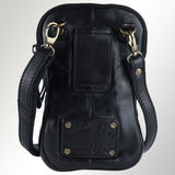 Spaghetti Western Swc205Blk Sling Vintage Handmade Drum Dyed Genuine European Cowhide Leather Women Bag Western Handbag Purse