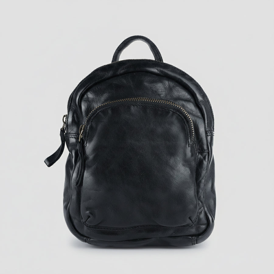 Spaghetti Western Swc206Blk Backpack Vintage Handmade Drum Dyed Genuine European Cowhide Leather Women Bag Western Handbag Purse
