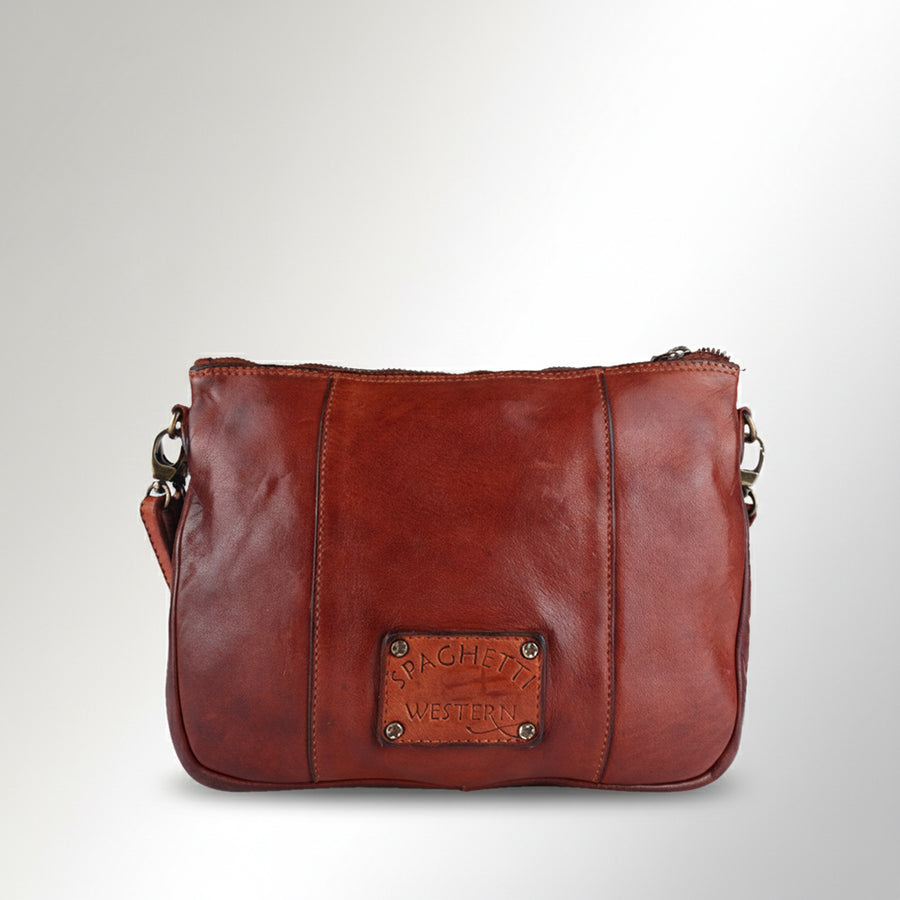 Spaghetti Western Swc207Cg Cross Body I Vintage Handmade Drum Dyed Genuine European Cowhide Leather Women Bag Western Handbag Purse