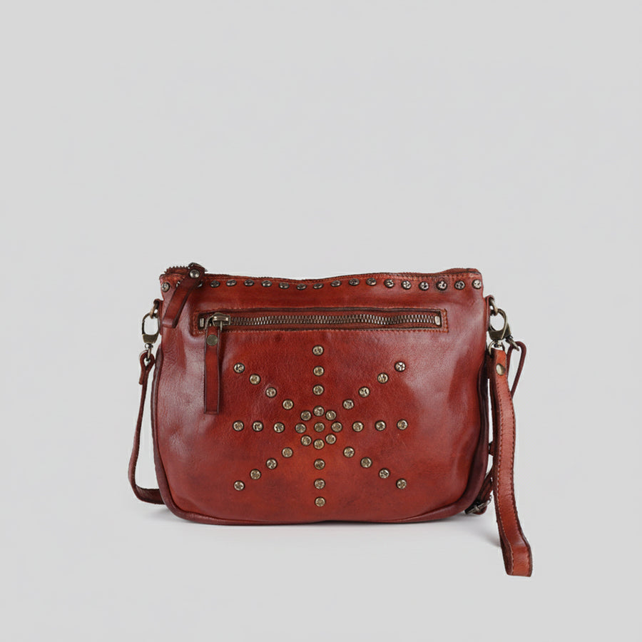 Spaghetti Western Swc207Cg Cross Body I Vintage Handmade Drum Dyed Genuine European Cowhide Leather Women Bag Western Handbag Purse