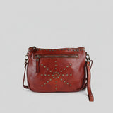 Spaghetti Western Swc207Cg Cross Body I Vintage Handmade Drum Dyed Genuine European Cowhide Leather Women Bag Western Handbag Purse
