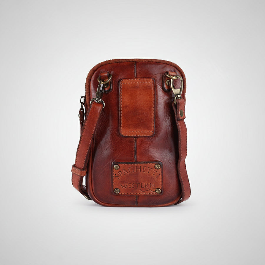 Spaghetti Western Swc208Cg Sling Vintage Handmade Drum Dyed Genuine European Cowhide Leather Women Bag Western Handbag Purse