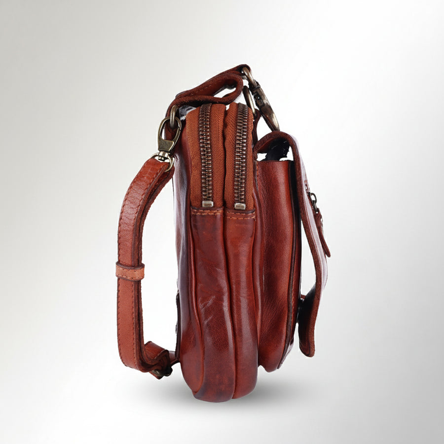 Spaghetti Western Swc209Cg Sling Vintage Handmade Drum Dyed Genuine European Cowhide Leather Women Bag Western Handbag Purse