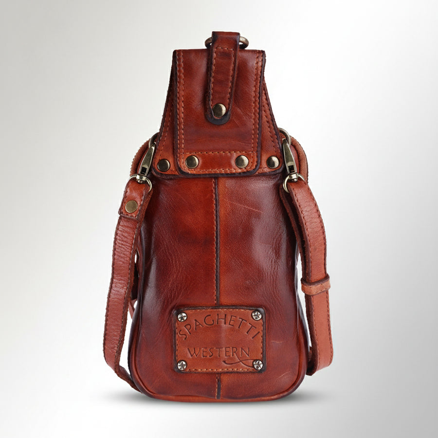 Spaghetti Western Swc209Cg Sling Vintage Handmade Drum Dyed Genuine European Cowhide Leather Women Bag Western Handbag Purse