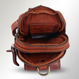 Spaghetti Western Swc209Cg Sling Vintage Handmade Drum Dyed Genuine European Cowhide Leather Women Bag Western Handbag Purse
