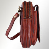 Spaghetti Western Swc210Cg Sling Vintage Handmade Drum Dyed Genuine European Cowhide Leather Women Bag Western Handbag Purse