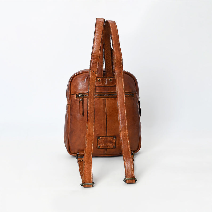 Spaghetti Western Swc211Cg Backpack Vintage Handmade Drum Dyed Genuine European Cowhide Leather Women Bag Western Handbag Purse