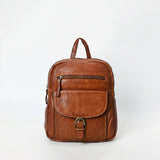 Spaghetti Western Swc211Cg Backpack Vintage Handmade Drum Dyed Genuine European Cowhide Leather Women Bag Western Handbag Purse