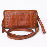 Spaghetti Western Swc212Cg Wallet Vintage Handmade Drum Dyed Genuine European Cowhide Leather Women Bag Western Handbag Purse