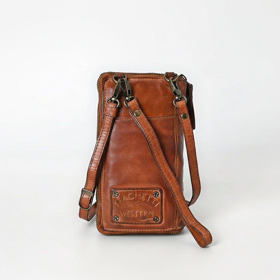 Spaghetti Western Swc213Cg Sling Vintage Handmade Drum Dyed Genuine European Cowhide Leather Women Bag Western Handbag Purse