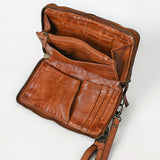 Spaghetti Western Swc213Cg Sling Vintage Handmade Drum Dyed Genuine European Cowhide Leather Women Bag Western Handbag Purse
