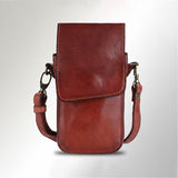 Spaghetti Western Swc214Cg Sling Vintage Handmade Drum Dyed Genuine European Cowhide Leather Women Bag Western Handbag Purse