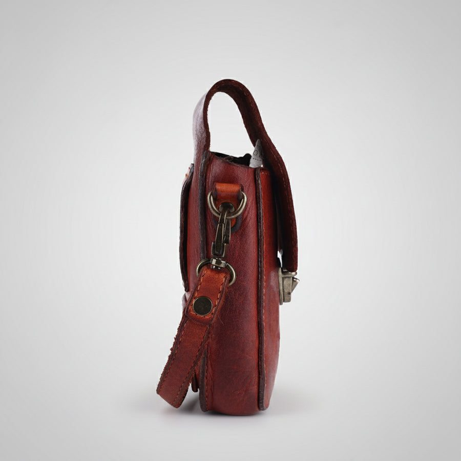 Spaghetti Western Swc215Cg Sling Vintage Handmade Drum Dyed Genuine European Cowhide Leather Women Bag Western Handbag Purse