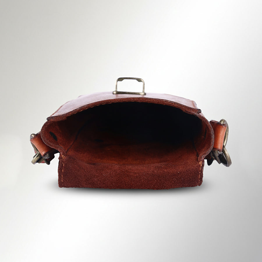Spaghetti Western Swc215Cg Sling Vintage Handmade Drum Dyed Genuine European Cowhide Leather Women Bag Western Handbag Purse