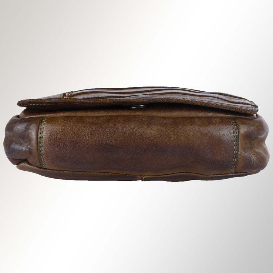 Spaghetti Western Swc158Ogn Cross Body I Vintage Handmade Drum Dyed Genuine European Cowhide Leather Women Bag Western Handbag Purse