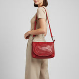 Spaghetti Western Swc174Rd Cross Body I Vintage Handmade Drum Dyed Genuine European Cowhide Leather Women Bag Western Handbag Purse