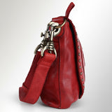 Spaghetti Western Swc174Rd Cross Body I Vintage Handmade Drum Dyed Genuine European Cowhide Leather Women Bag Western Handbag Purse