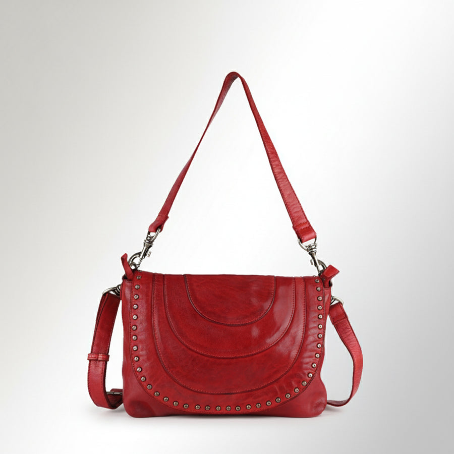 Spaghetti Western Swc174Rd Cross Body I Vintage Handmade Drum Dyed Genuine European Cowhide Leather Women Bag Western Handbag Purse
