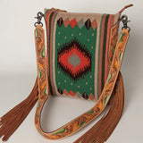 American Darling Saddle Blanket Genuine Leather Women Bag Western Handbag Purse